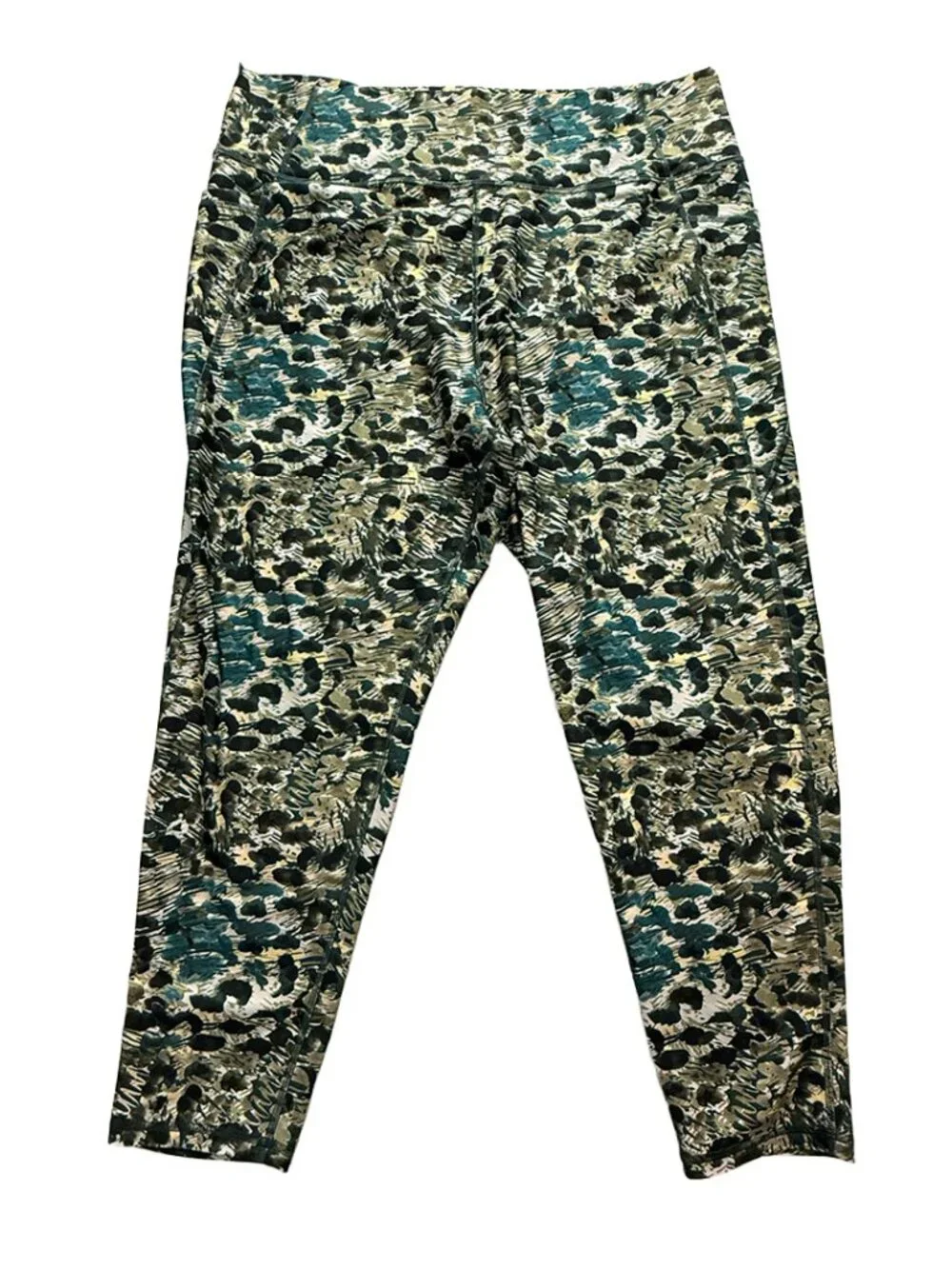 Kinesis Women’s 3X Activewear Set Abstract Print Tank Capri Leggings Plus Size